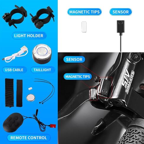 Smart Bike Tail Light for Night Ride, Safety Warning Waterproof and Durable, USB Rechargeable Night Riding 9 Light Modes,Brake Sensing Bicycle Rear Light are Suitable for All Kinds of Roads. in Saudi Arabia