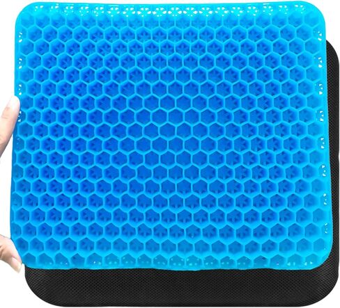 19.7＂ Gel Seat Cushion, Super Large & Thick Office Chair Cushion for Long Sitting - Back Hip Tailbone Pain Relief Cushion, Egg Seat Cushion Desk Chair Pads for Cars Wheelchair - Fits up to 550 lbs in Kuwait