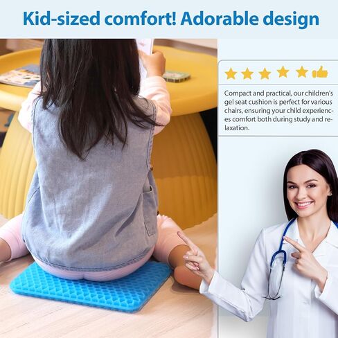 19.7＂ Gel Seat Cushion, Super Large & Thick Office Chair Cushion for Long Sitting - Back Hip Tailbone Pain Relief Cushion, Egg Seat Cushion Desk Chair Pads for Cars Wheelchair - Fits up to 550 lbs in Kuwait