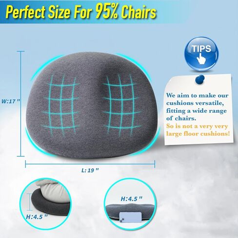 وسادة أرضية Lofty Aim: وسادة تأمل مريحة للبالغين - وسادة مقعد مريحة من إسفنج الذاكرة لتخفيف آلام المؤخرة - وسادة مؤخرة رائعة لليوجا والمنزل وكرسي المكتب - رمادي قطعة واحدة in Kuwait