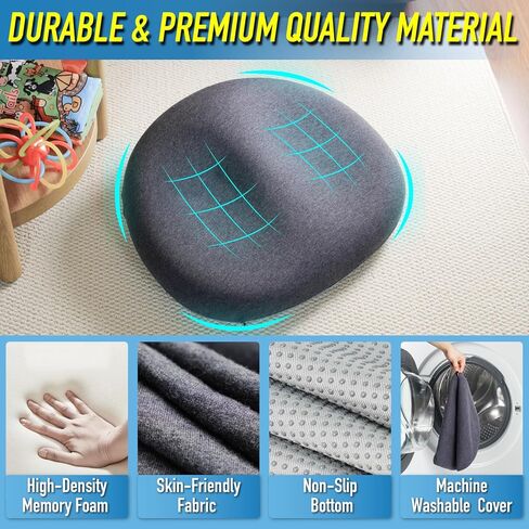 وسادة أرضية Lofty Aim: وسادة تأمل مريحة للبالغين - وسادة مقعد مريحة من إسفنج الذاكرة لتخفيف آلام المؤخرة - وسادة مؤخرة رائعة لليوجا والمنزل وكرسي المكتب - رمادي قطعة واحدة in Kuwait