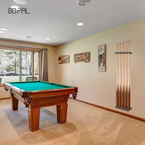 حامل عصا حمام السباحة الأفقي 10 قطع مثبت على الحائط، حامل عصا حمام السباحة، رفوف عصا البلياردو، ملحقات غرفة الألعاب in Kuwait