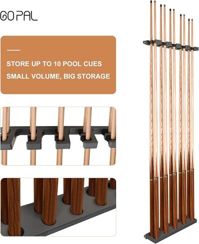 حامل عصا حمام السباحة الأفقي 10 قطع مثبت على الحائط، حامل عصا حمام السباحة، رفوف عصا البلياردو، ملحقات غرفة الألعاب in Kuwait