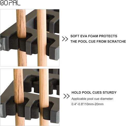 حامل عصا حمام السباحة الأفقي 10 قطع مثبت على الحائط، حامل عصا حمام السباحة، رفوف عصا البلياردو، ملحقات غرفة الألعاب in Kuwait