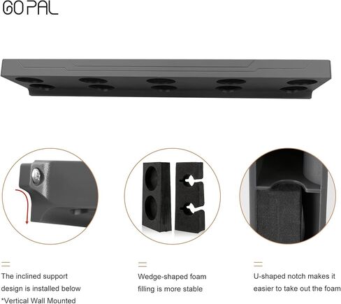 حامل عصا حمام السباحة الأفقي 10 قطع مثبت على الحائط، حامل عصا حمام السباحة، رفوف عصا البلياردو، ملحقات غرفة الألعاب in Kuwait