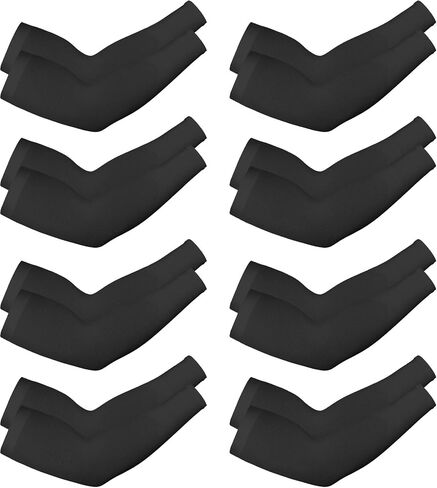 Mudder 8 Pairs Unisex UV Protection Arm Cooling Sleeves Ice Silk Arm Cover (Black, Knitted Ice) in Saudi Arabia