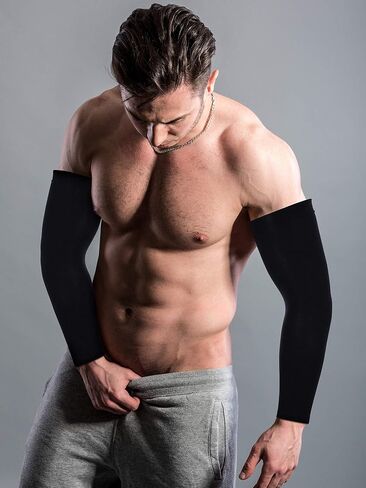 Mudder 8 Pairs Unisex UV Protection Arm Cooling Sleeves Ice Silk Arm Cover (Black, Knitted Ice) in Saudi Arabia