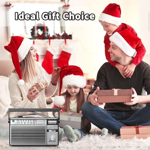 Audiocrazy Portable AM FM Radio Plug in Wall,Battery Operated Small Radio with Bluetooth for Home & Outdoor,Strong Reception,Large Dial,Headphone Jack,Aux in,Gift for Seniors in Saudi Arabia