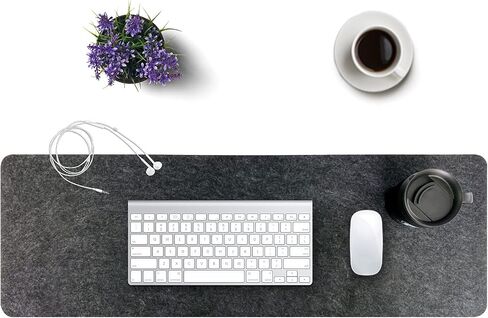 Felt Desk Mat | Computer Mat for Desk(36x12Inches) | Large Felt Mouse Pad and Keyboard Mat | Desk Protector for Office | Dark Gray in Saudi Arabia