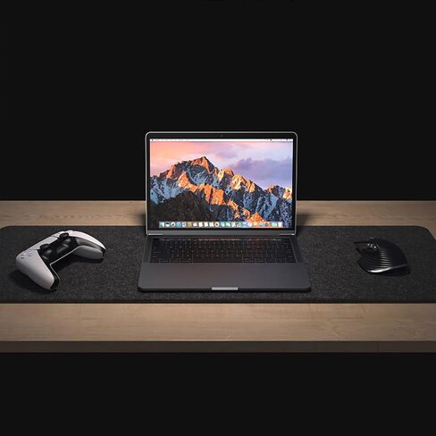 Felt Desk Mat | Computer Mat for Desk(36x12Inches) | Large Felt Mouse Pad and Keyboard Mat | Desk Protector for Office | Dark Gray in Saudi Arabia