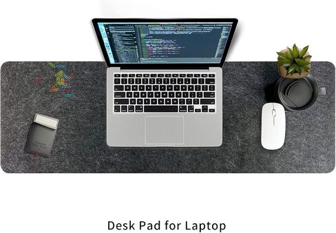 Felt Desk Mat | Computer Mat for Desk(36x12Inches) | Large Felt Mouse Pad and Keyboard Mat | Desk Protector for Office | Dark Gray in Saudi Arabia