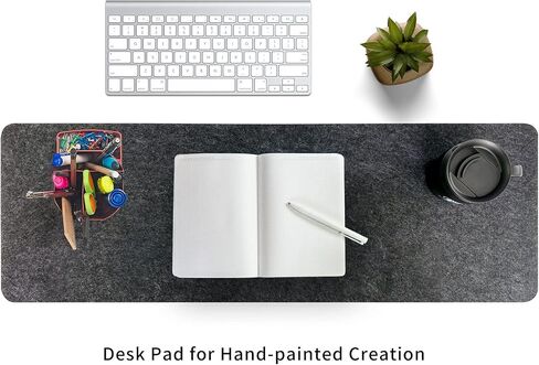 Felt Desk Mat | Computer Mat for Desk(36x12Inches) | Large Felt Mouse Pad and Keyboard Mat | Desk Protector for Office | Dark Gray in Saudi Arabia