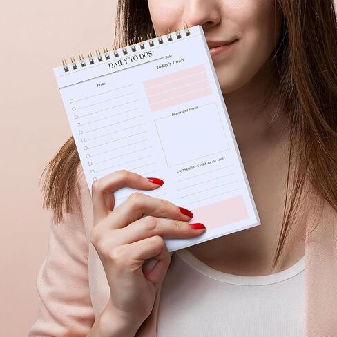مفكرة قائمة المهام اليومية مع 52 ورقة دفتر مخطط غير مؤرخ مقاس 6.5 بوصة × 9.8 بوصة لوحة تخطيط المهام مع أعلى الأولويات والملاحظات شريكك المثالي للعمل والمكتب والمنزل - 4 عبوات in Kuwait