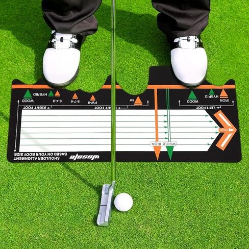 TOBWOLF New Beginner Golf Practice Swing Mat، مساعدة الموقف جولف سوينغ الوقوف الحصير، مستوى الدخول جولف موقف مجلس سوينغ المدرب مع مساعدة تدريب الغولف وممارسة الحصير داخلي وخارجي in Saudi Arabia