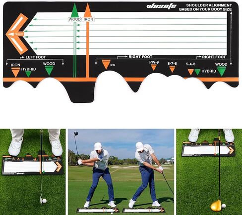 TOBWOLF New Beginner Golf Practice Swing Mat، مساعدة الموقف جولف سوينغ الوقوف الحصير، مستوى الدخول جولف موقف مجلس سوينغ المدرب مع مساعدة تدريب الغولف وممارسة الحصير داخلي وخارجي in Saudi Arabia