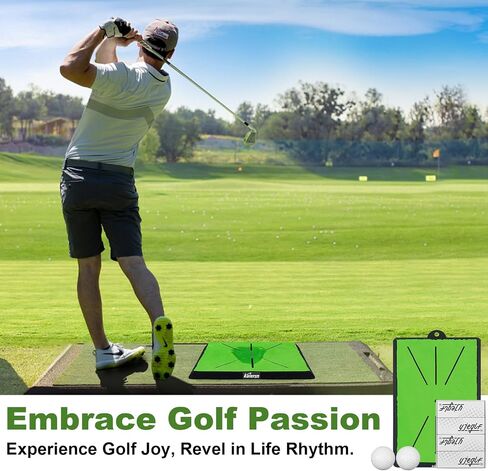 Golf Hitting Mat, Golf Swing Mat for Path Feedback Golf Practice Mat, Advanced Guides and Rubber Backing Golf Training Mat, Indoor and Ourdoor to Enhance Your Game in Saudi Arabia