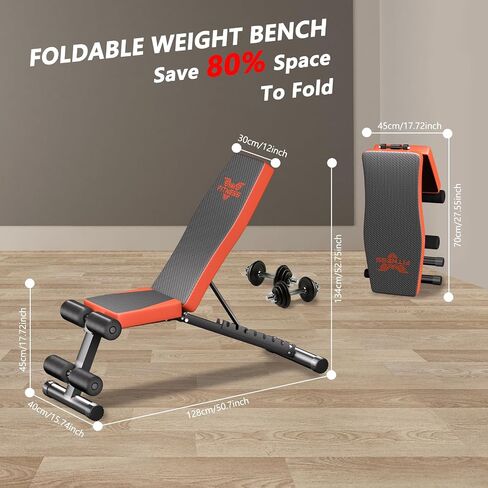 naspaluro Adjustable Weight Bench Foldable, Workout Benches For Home, Fast Folding Multi-Purpose for Full Body Workout in Saudi Arabia