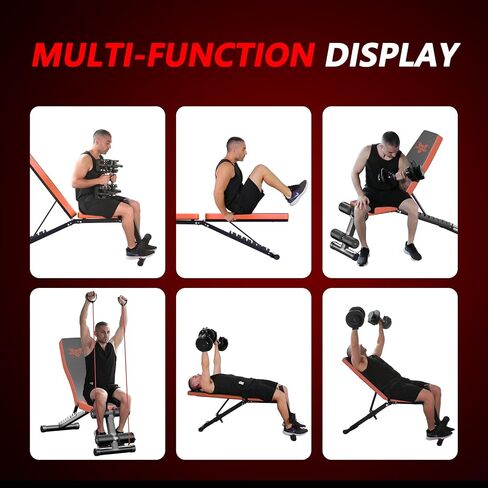 naspaluro Adjustable Weight Bench Foldable, Workout Benches For Home, Fast Folding Multi-Purpose for Full Body Workout in Saudi Arabia