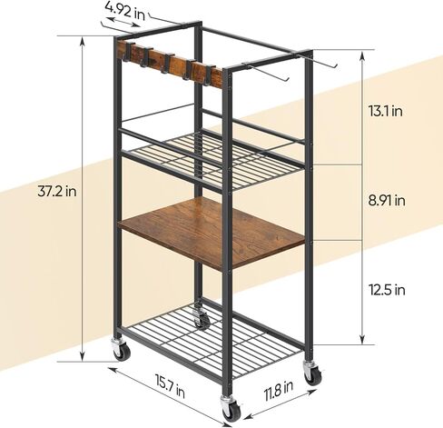 Home Gym Storage Rack, Yoga Mat Storage Racks, Workout Equipment Storage Organizer for Yoga Ball Dumbbell Kettlebells Foam Roller Resistance Bands, Exercise Shelf with Hooks and Wheels in Saudi Arabia