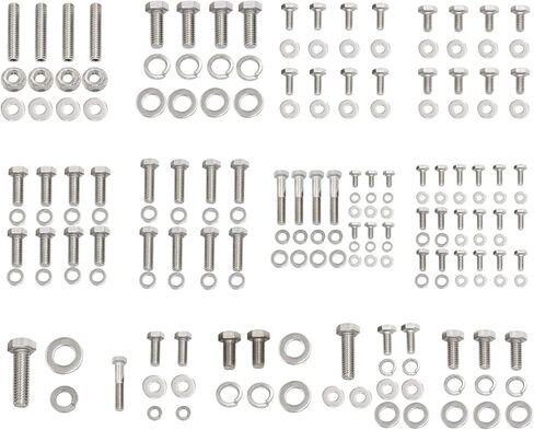 211 قطعة الفولاذ المقاوم للصدأ كتلة صغيرة محرك عرافة بولت عدة ل SBC تشيفي 265 283 302 305 307 327 350 400 in Kuwait
