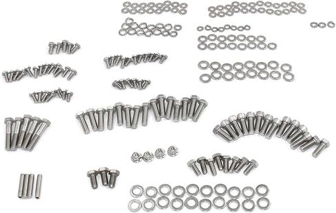 211 قطعة الفولاذ المقاوم للصدأ كتلة صغيرة محرك عرافة بولت عدة ل SBC تشيفي 265 283 302 305 307 327 350 400 in Kuwait