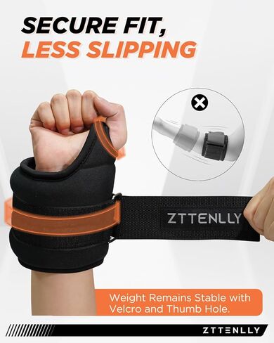 Wrist Weights Sets of 2 - Adjustable Size - 1lbs*2/2lbs*2/3lbs*2 Thumb Loops Lock Arm Hand Weights Sets for Women & Men - Suitable for Walking, Physical Therapy, Running, Yoga, and Aerobics in Kuwait