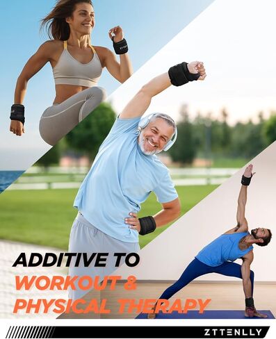Wrist Weights Sets of 2 - Adjustable Size - 1lbs*2/2lbs*2/3lbs*2 Thumb Loops Lock Arm Hand Weights Sets for Women & Men - Suitable for Walking, Physical Therapy, Running, Yoga, and Aerobics in Kuwait