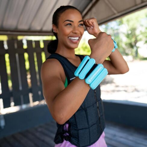 HYPERWEAR Stylish Wrist and Ankle Weights Amplify Your Workouts with Adjustable Wrist Weights Ankle Weights for Women for Walking, Running, Pilates, Yoga, Barre (1lb weights set of 2) in Saudi Arabia