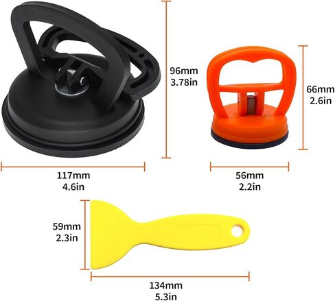 Dent Puller, 3 Pack Dent Removal Kit with Scraper Tool, Powerful Car Dent Remover,Suction Cup Dent Puller and Dent Repair Kit Handle Lifter for Cars Body Dent,Glass,Tiles ,Objects Moving,Dent Repair in Kuwait