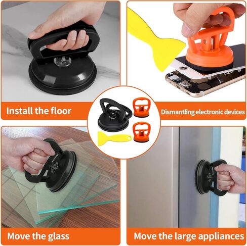 Dent Puller, 3 Pack Dent Removal Kit with Scraper Tool, Powerful Car Dent Remover,Suction Cup Dent Puller and Dent Repair Kit Handle Lifter for Cars Body Dent,Glass,Tiles ,Objects Moving,Dent Repair in Kuwait