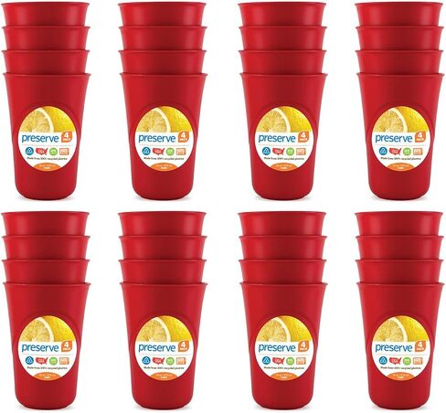 حافظ على أكواب يومية خالية من مادة BPA بسعة 16 أونصة مصنوعة من البلاستيك المعاد تدويره، مجموعة من 6 قطع، باللون الأخضر التفاحي in Kuwait