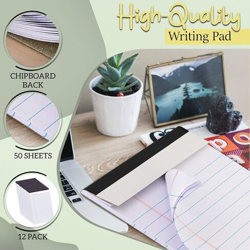 Emraw Yellow Legal Pads 8.5 x 11.75 – Canary Yellow Micro Perforated Edge Legal Ruled Universal 50 Sheets Letter Size Writing Pad (Pack of 3) in Kuwait