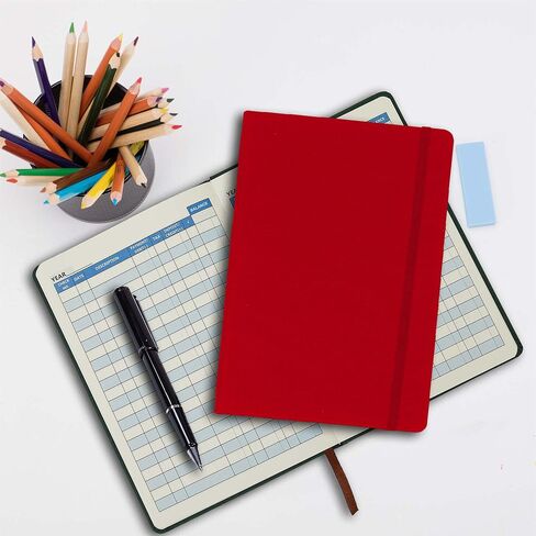 Coozment Check Register-Check registers for Personal Checkbook,Income and Expense Log Book,Account Checkbook Register,Colored Inner Page,Hardcover,5.7"×8.3"(Red) in Saudi Arabia
