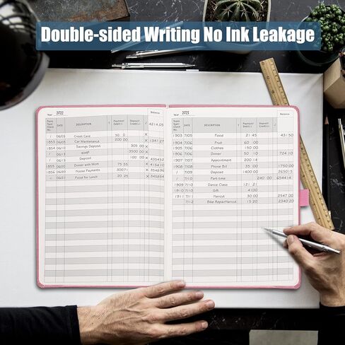 Check Register, Account Ledger Transaction Register Log Book for for Personal Checkbook Small Business, Track Payments, Deposits, Debit Card, A5 PU Hardcover with Calendars in Kuwait