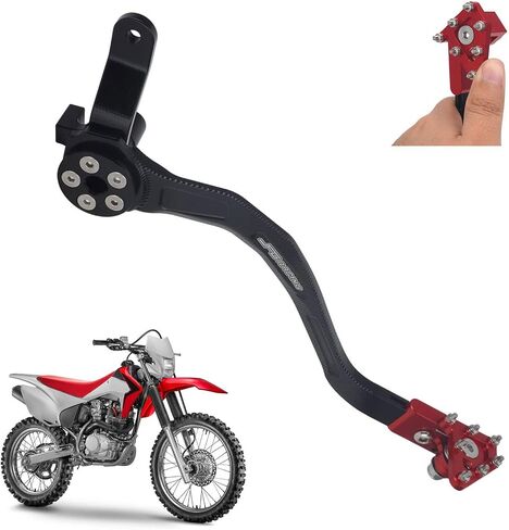 JFG RACING Motorcycle Rear Brake Pedal Foot Lever Folding Tip CNC for CRF230F 2003-2017 2019 CRF150F 2003-2017 Hawk 250 Red in Saudi Arabia