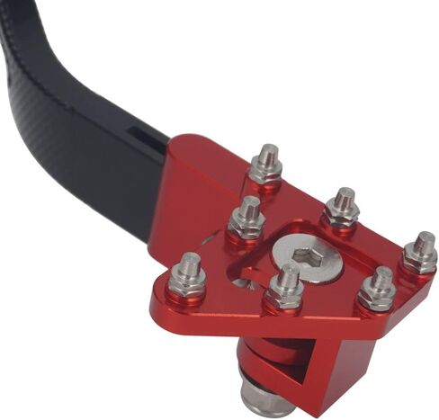 JFG RACING Motorcycle Rear Brake Pedal Foot Lever Folding Tip CNC for CRF230F 2003-2017 2019 CRF150F 2003-2017 Hawk 250 Red in Saudi Arabia
