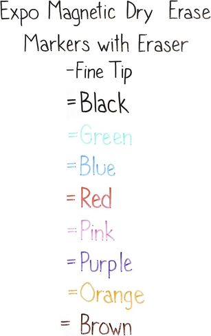 EXPO Magnetic Dry Erase Markers with Eraser, Fine Tip, Assorted, 8 Count in Saudi Arabia