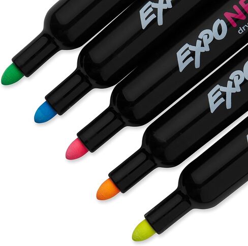 EXPO Neon Dry Erase Markers, Bullet Tip, Assorted Colors, 5 Count in Kuwait