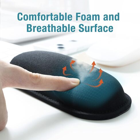 وسادة دعم مسند المعصم من Ergomi Mouse، لتخفيف آلام الكتابة، خفيفة الوزن لسهولة الحمل، دعم مريح للمكتب/المدرسة/الكمبيوتر/الكمبيوتر المحمول/Mac، أسود in Kuwait