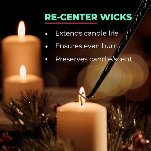 VViViD Candle Accessory Set, Contains Wick Trimmer, Candle Snuffer, and Wick Dipper, Black Stainless Steel in Saudi Arabia