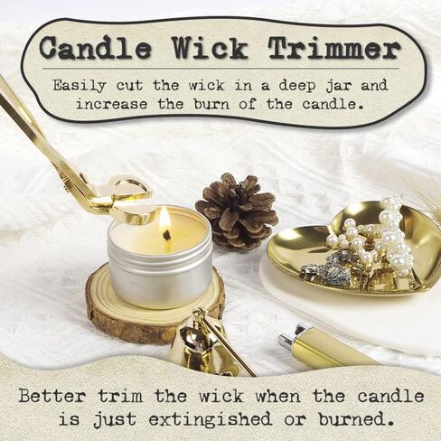 6 in 1 Candle Care Kit, Candle Lighter Rechargeable, Candle Wick Trimmer Cutter, Candle Snuffer Extinguisher, Candle Wick Dipper, Candle Accessory Set with Storage Tray Plate for Candle Lover (Black) in Saudi Arabia