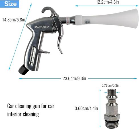 Bqweun Aluminium Car Cleaning Gun with Tapered Nozzle, Air Blower Blow Gun Producing Powerful Blast of Air for Cleaning Cars, Velvet, Furniture and Carpets in Saudi Arabia