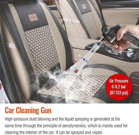 Bqweun Aluminium Car Cleaning Gun with Tapered Nozzle, Air Blower Blow Gun Producing Powerful Blast of Air for Cleaning Cars, Velvet, Furniture and Carpets in Saudi Arabia