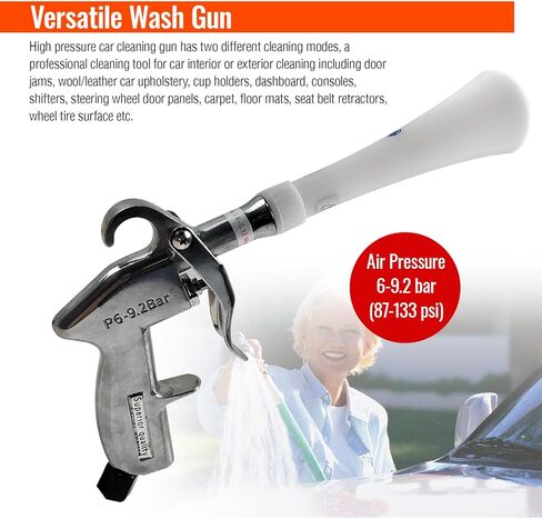 Bqweun Aluminium Car Cleaning Gun with Tapered Nozzle, Air Blower Blow Gun Producing Powerful Blast of Air for Cleaning Cars, Velvet, Furniture and Carpets in Saudi Arabia