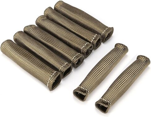 Titanium 1200° Spark Plug Wire Boots Heat Shield Protector Sleeve for LS1 / LS2 SBC BBC 350 454 Car Truck 350 454(8 PCS) in Saudi Arabia