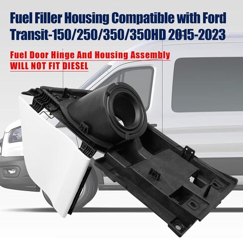 Jaronx Compatible with Ford Transit Fuel Door Assembly 2015-2023, Fuel Filler Door Kit with Gas Cap Cover for Transit-150/Transit-250/Transit-350/Transit-350HD, Fuel Door Housing Hinge CK4Z-5427936-A in Saudi Arabia