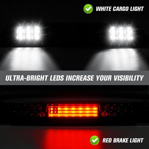 LED Third 3rd Brake Light for 1999-2007 Chevy Silverado/GMC Sierra 1500 2500 3500 HD Classic, Rear Cargo Lamp High Mount Stop light (Smoke Lens) in Saudi Arabia