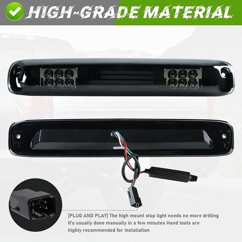 LED Third 3rd Brake Light for 1999-2007 Chevy Silverado/GMC Sierra 1500 2500 3500 HD Classic, Rear Cargo Lamp High Mount Stop light (Smoke Lens) in Saudi Arabia