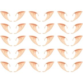 15 Pairs Cosplay Fairy Pixie Elf Ears, Soft Ears for Party Dress Up, Costume Masquerade Accessories, Halloween Elven Vampire Fairy Ears, Medium Style