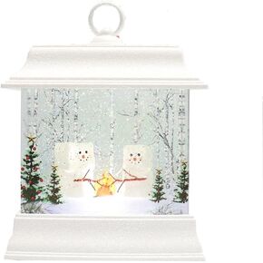 Christmas by Roman Inc., Confetti Lites Collection, 8.5" H LED Swirl Confetti Light Marshmallows, Lantern, Snow Globe, Holiday Home Décor, Santa, Cardinal, Nutcracker, Snowman, Reindeer (3x7x8)
